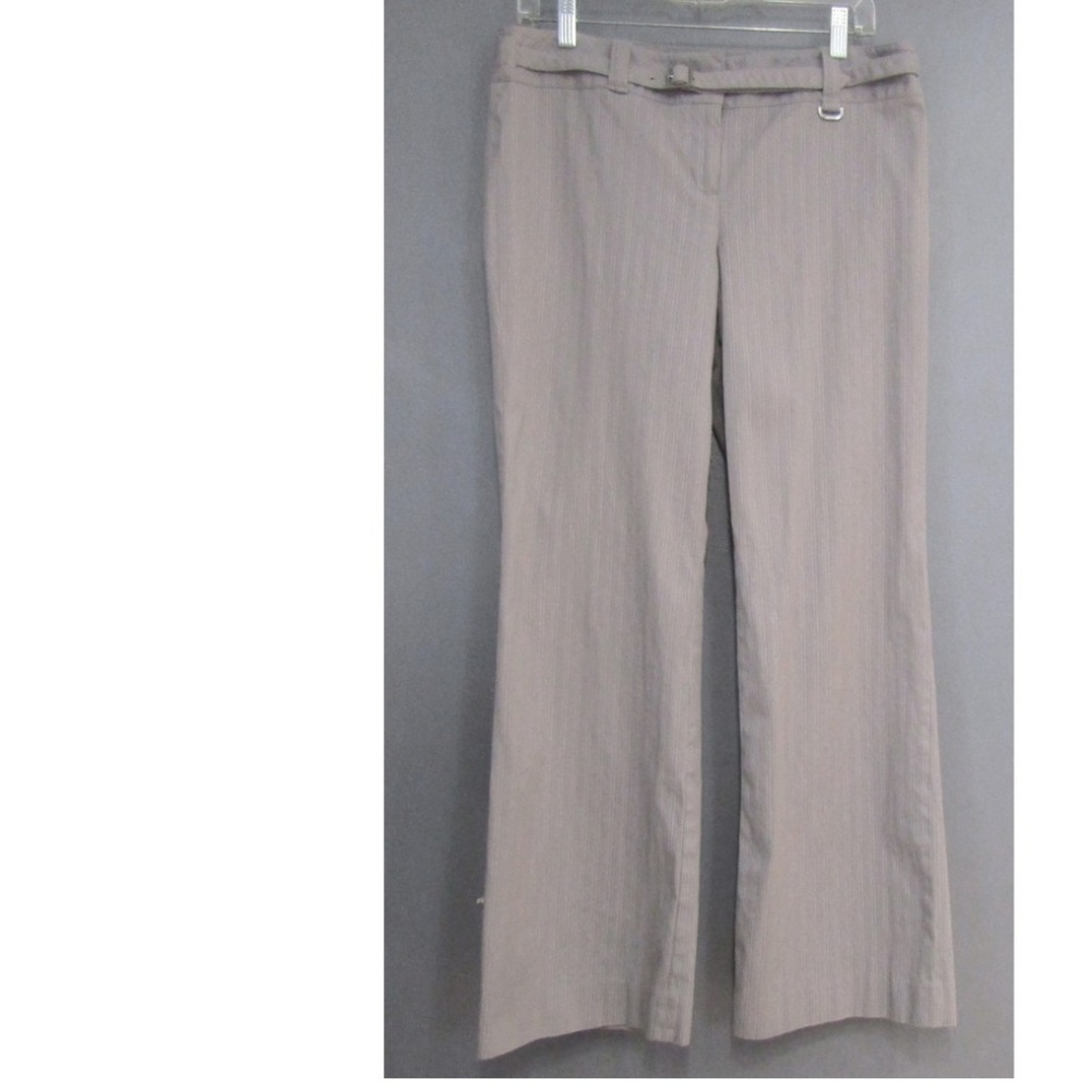LOFT Marisa Fit Gray Pinstriped Belted Pants 10